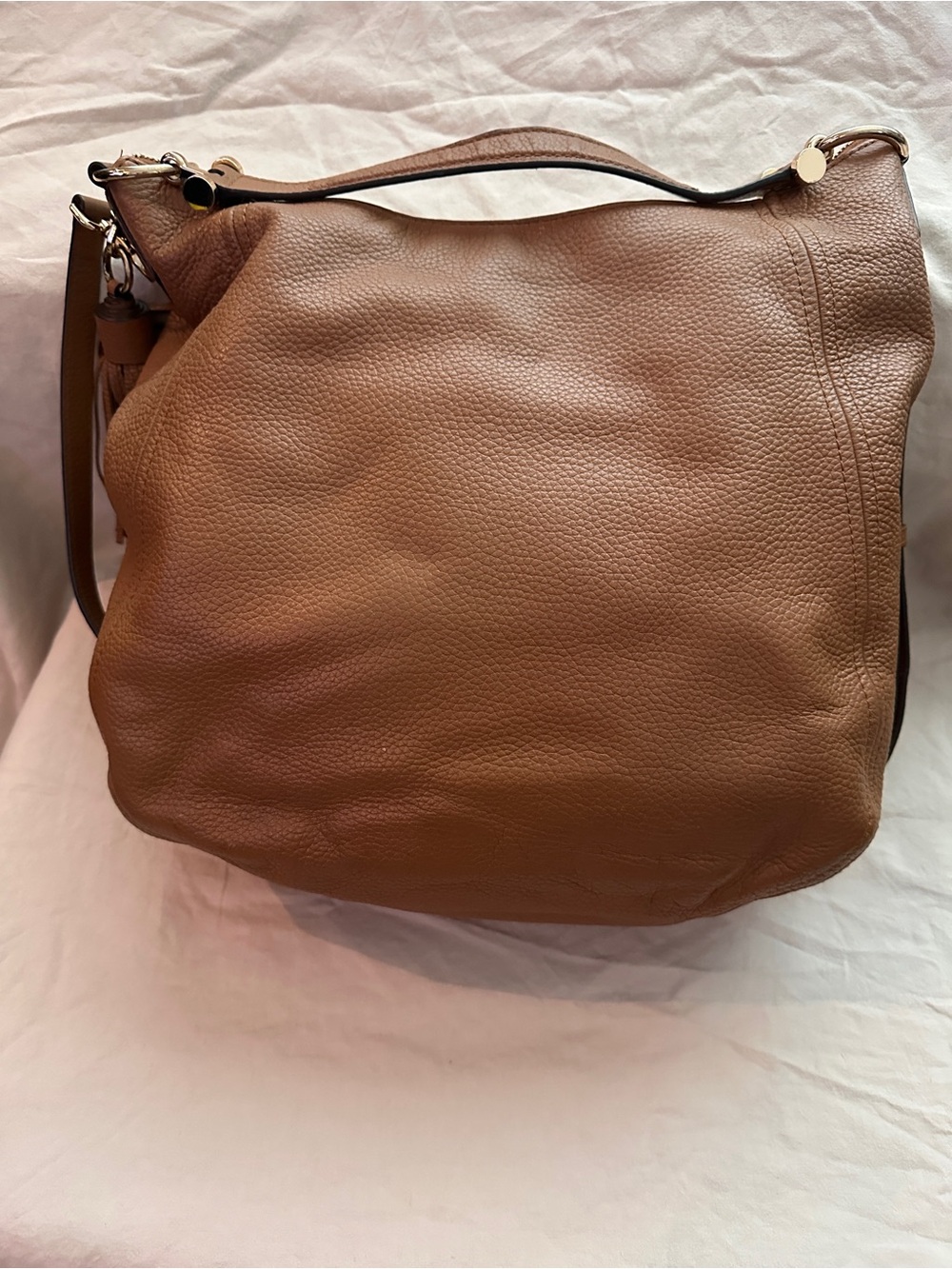 Michael Kors Pebbled Leather Shoulder Bag in Cognac